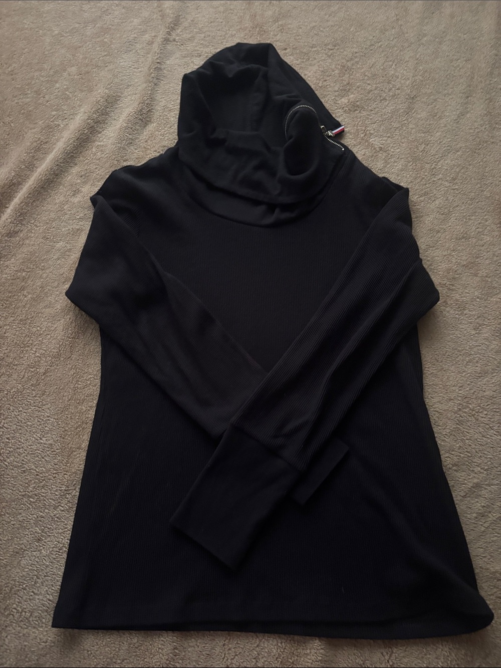Tommy Hilfiger Black Ribbed Turtleneck Sweater